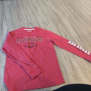 Colosseum Kids Razorbacks Red Long Sleeve Tee